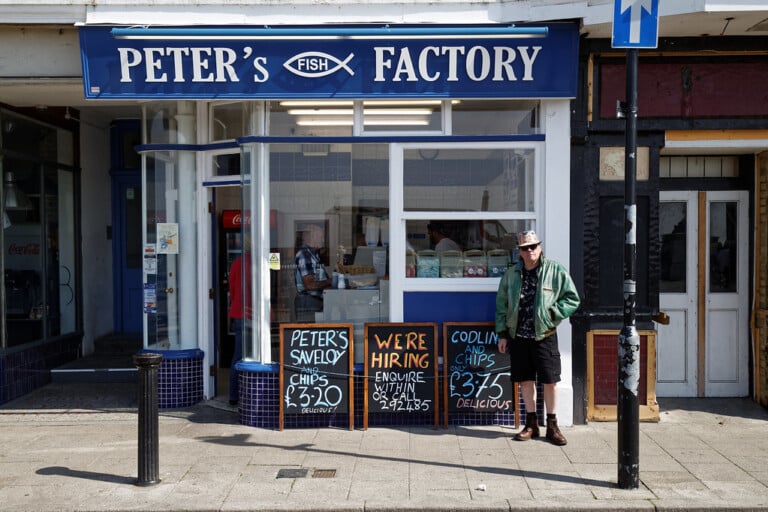 A traditional seaside fish and chip shop, similar to those found at Seahouses harbour